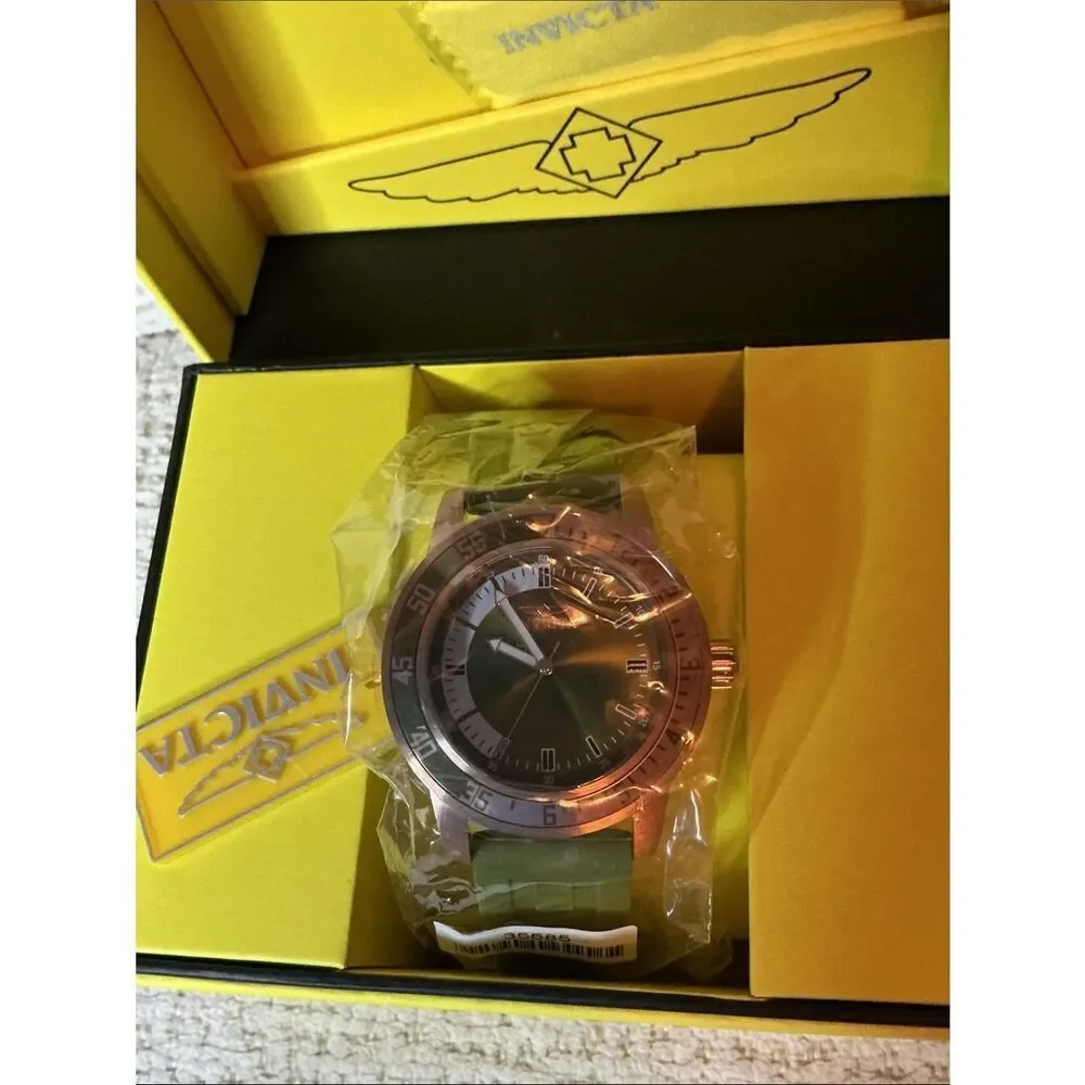 Invicta Olive Green Dial with Rose Gold-Tone Case Men's Swim Watch 35685